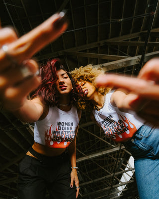 Women Doing Whatever Flame Crop Tank